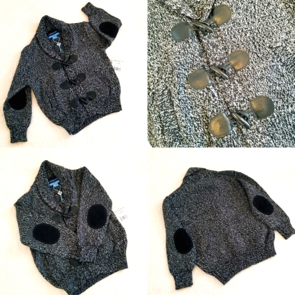 Andy & Evan Heather Black Toggle Cardigan NWT